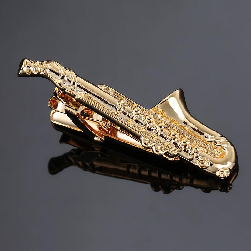 Saxophone Tie Bar Gold