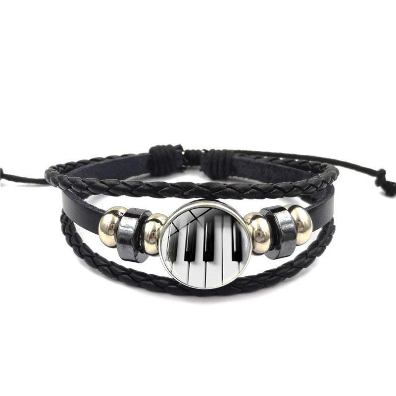 Piano Keys Multiwrap Leather Bracelet