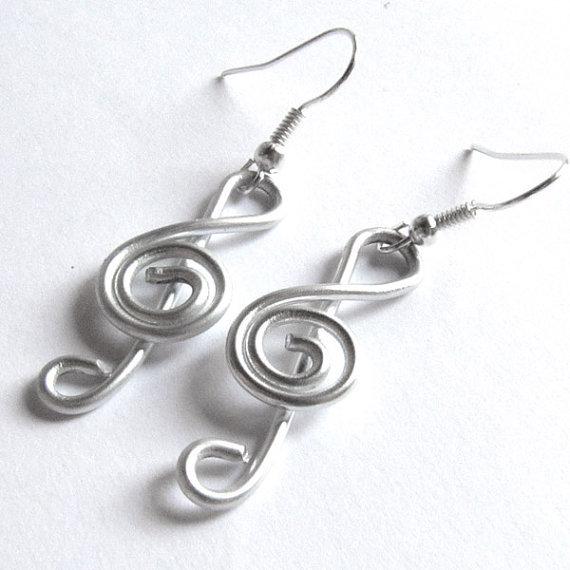 Music Note Drop Earrings