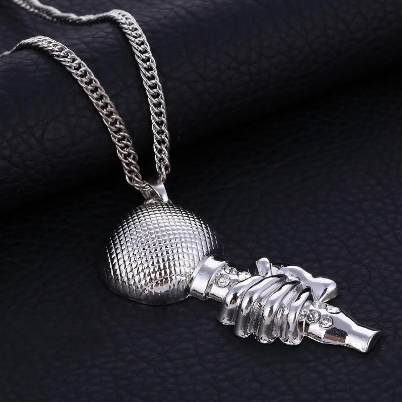 Microphone with Hand Pendant - Statement Hip Hop Style