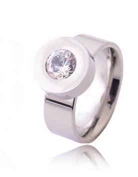 Unique Stainless Steel Stud Ring With Interchangeable Gems