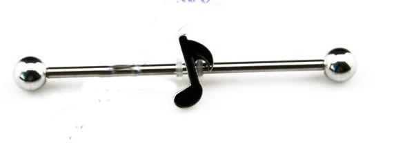 Music Note Screw Industrial Barbell Body Jewellery