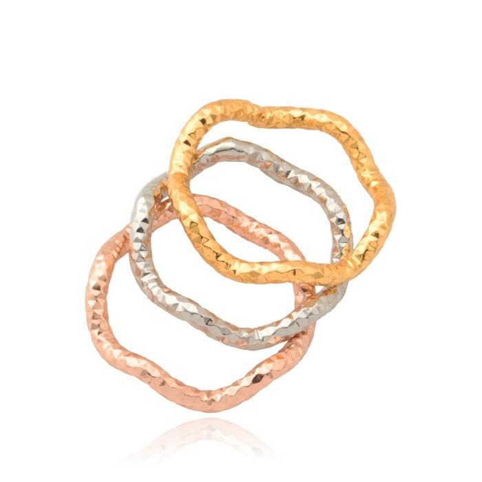 Triple Layer Stackable 3 Colour Ring