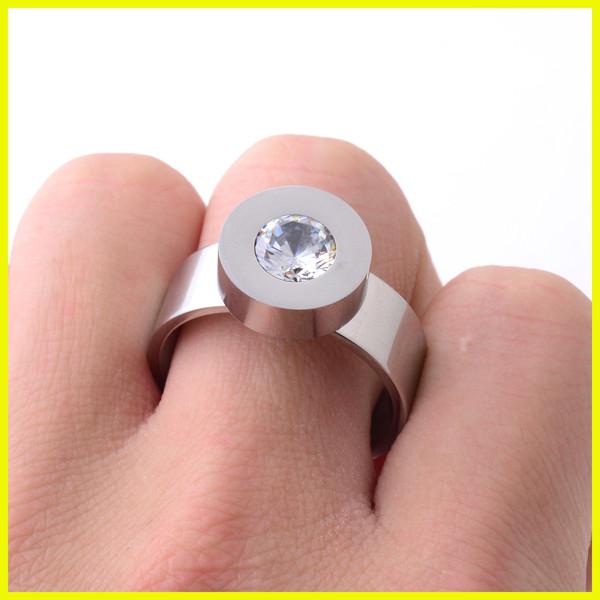 Unique Stainless Steel Stud Ring With Interchangeable Gems