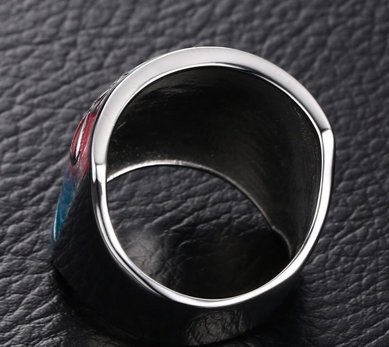 Coloured Enamel Geometric Statement Ring