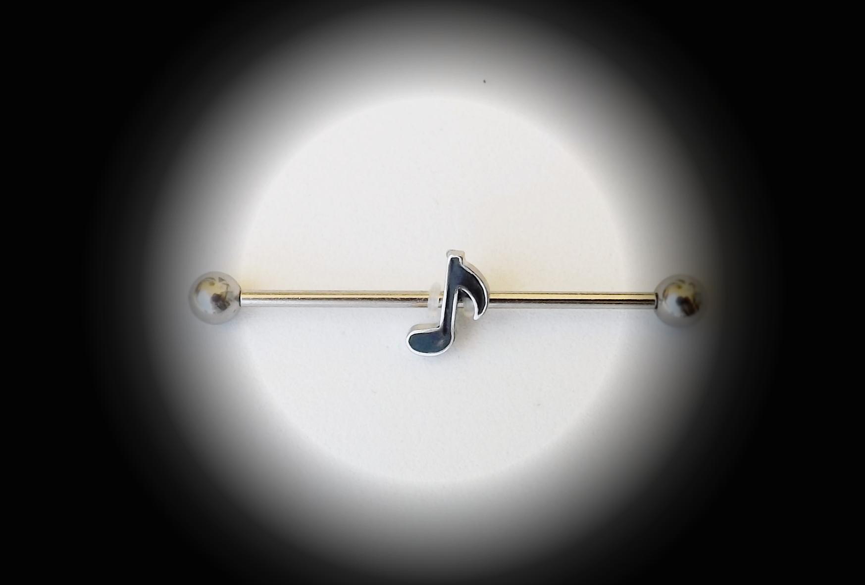 Music Note Screw Industrial Barbell Body Jewellery