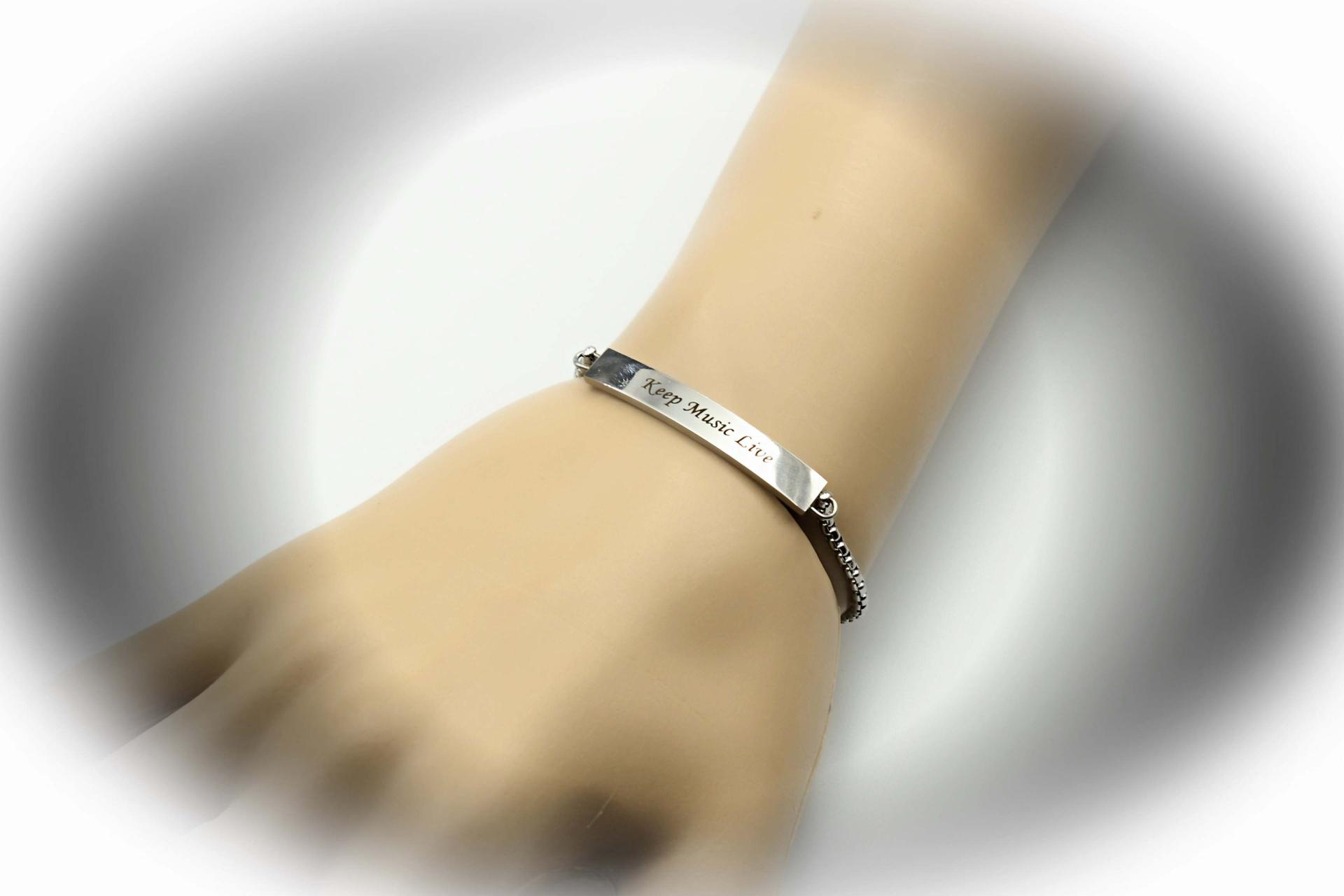 KEEP MUSIC LIVE Adjustable Stainless Steel Bracelet