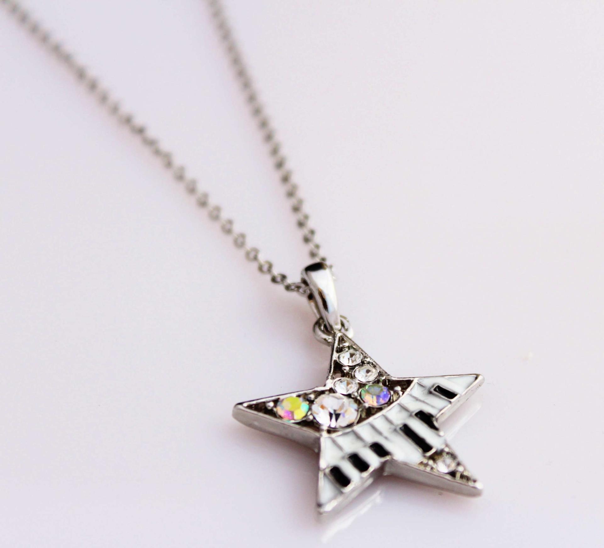 Keyboard & Star Music Necklace
