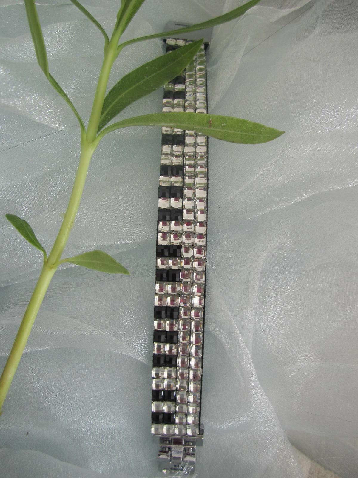 Keyboard Bracelet with Crystals