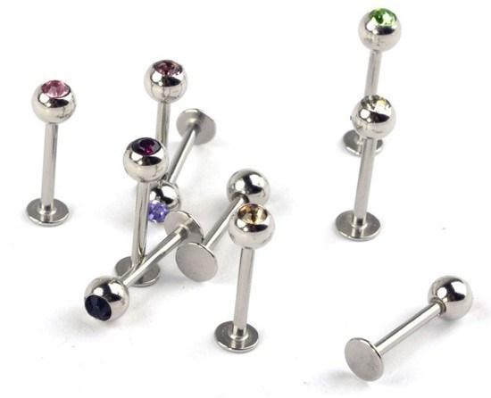 Labret Studs - Stainless Steel - Set of 10 Random Colors