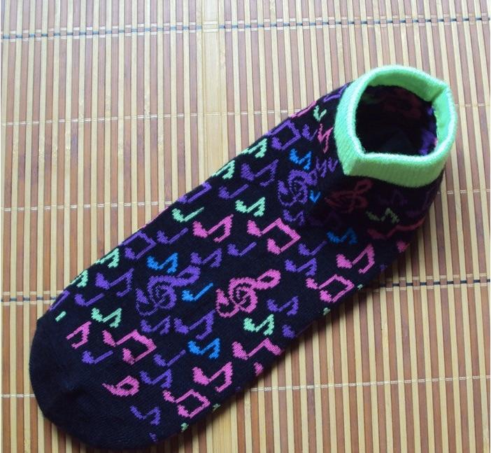 Ladies Colourful Music Note Socks
