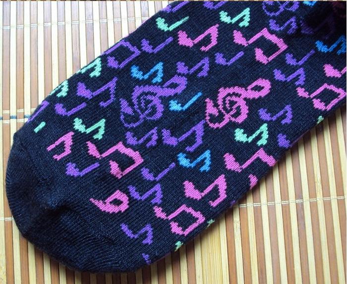 Ladies Colourful Music Note Socks