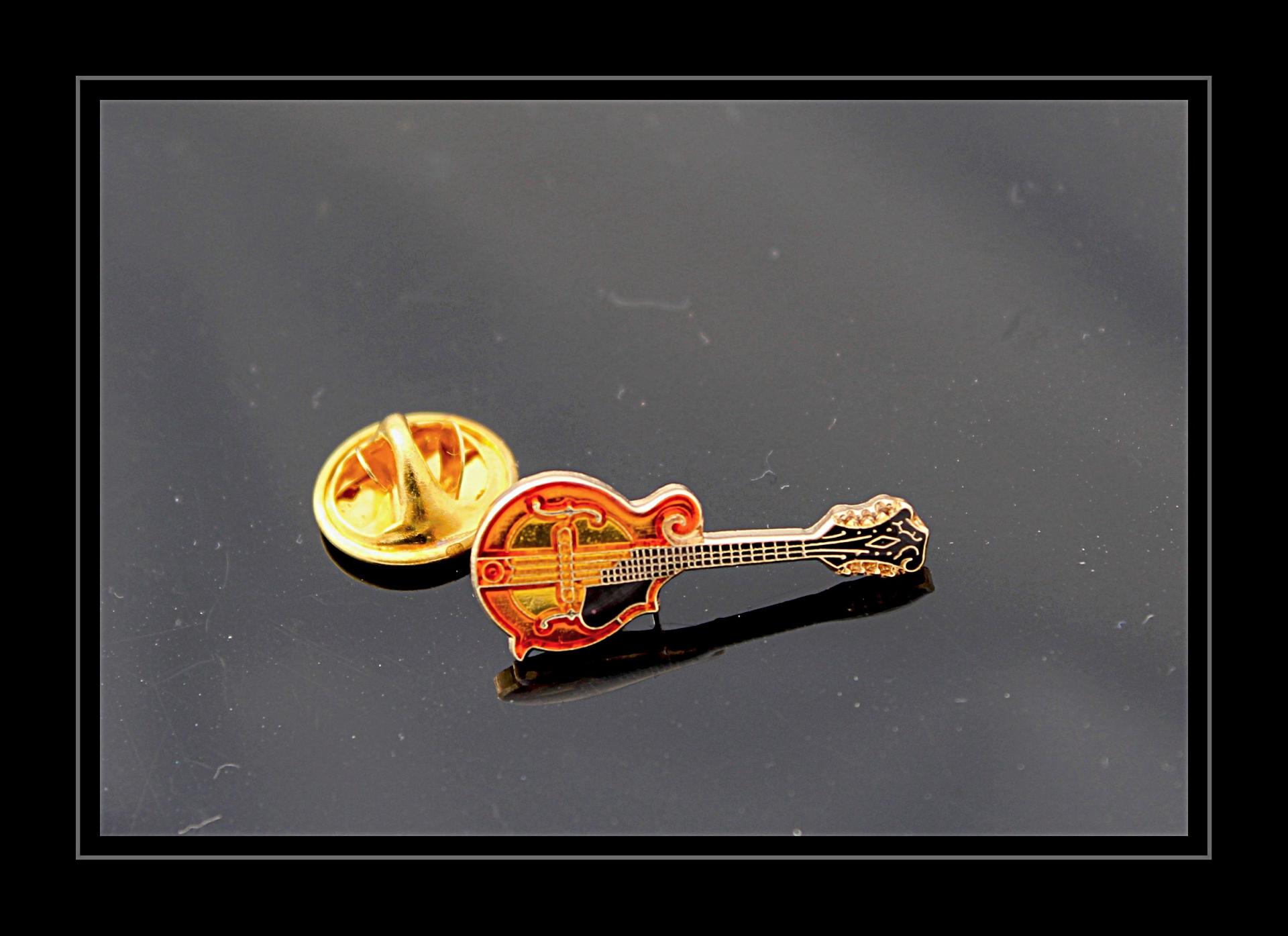 Mandolin Musical Instrument Pin Badge