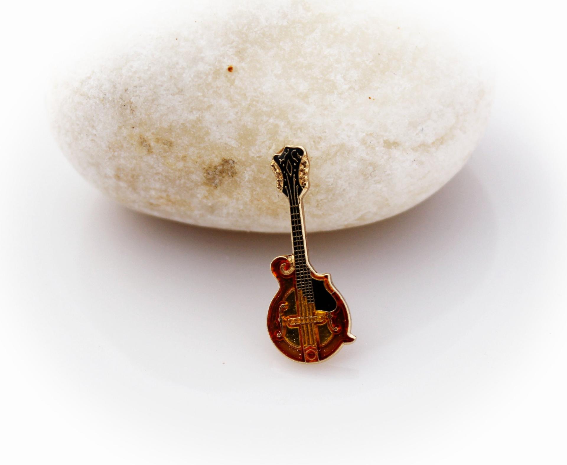 Mandolin Musical Instrument Pin Badge
