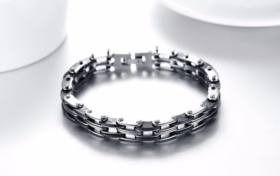 Mens Stainless Steel Link Chain Bracelet