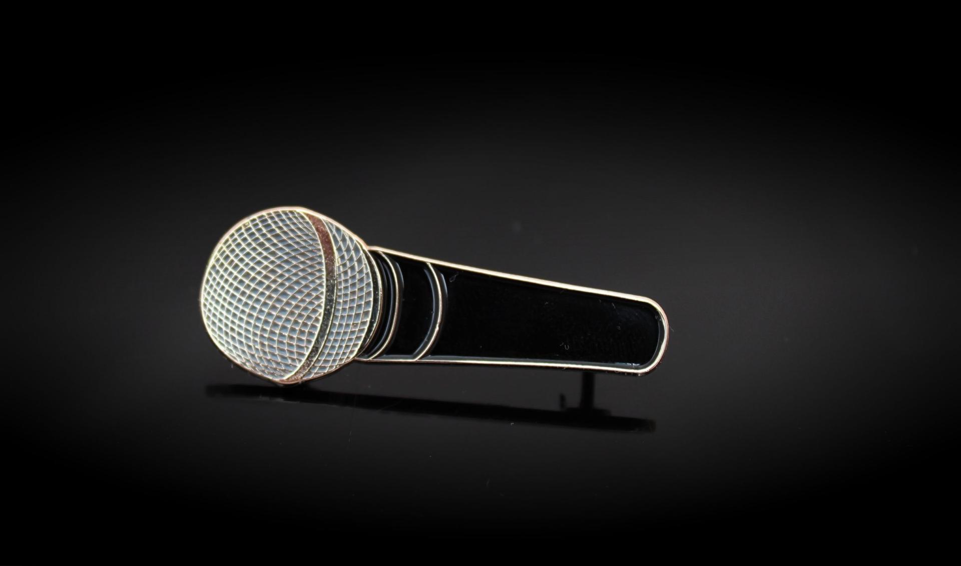 Microphone Pin Badge - Shure SM58 Style