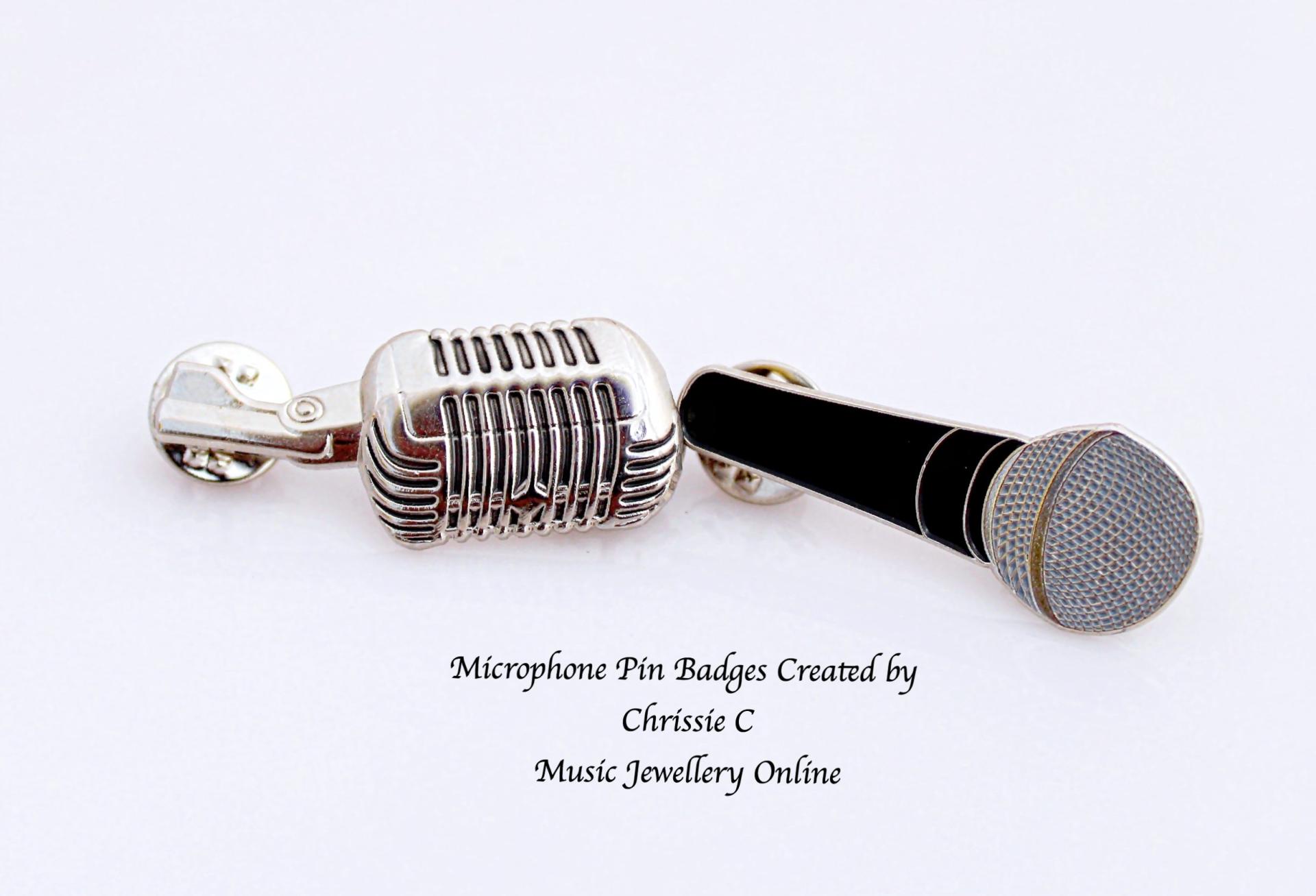 Microphone pin badge styles