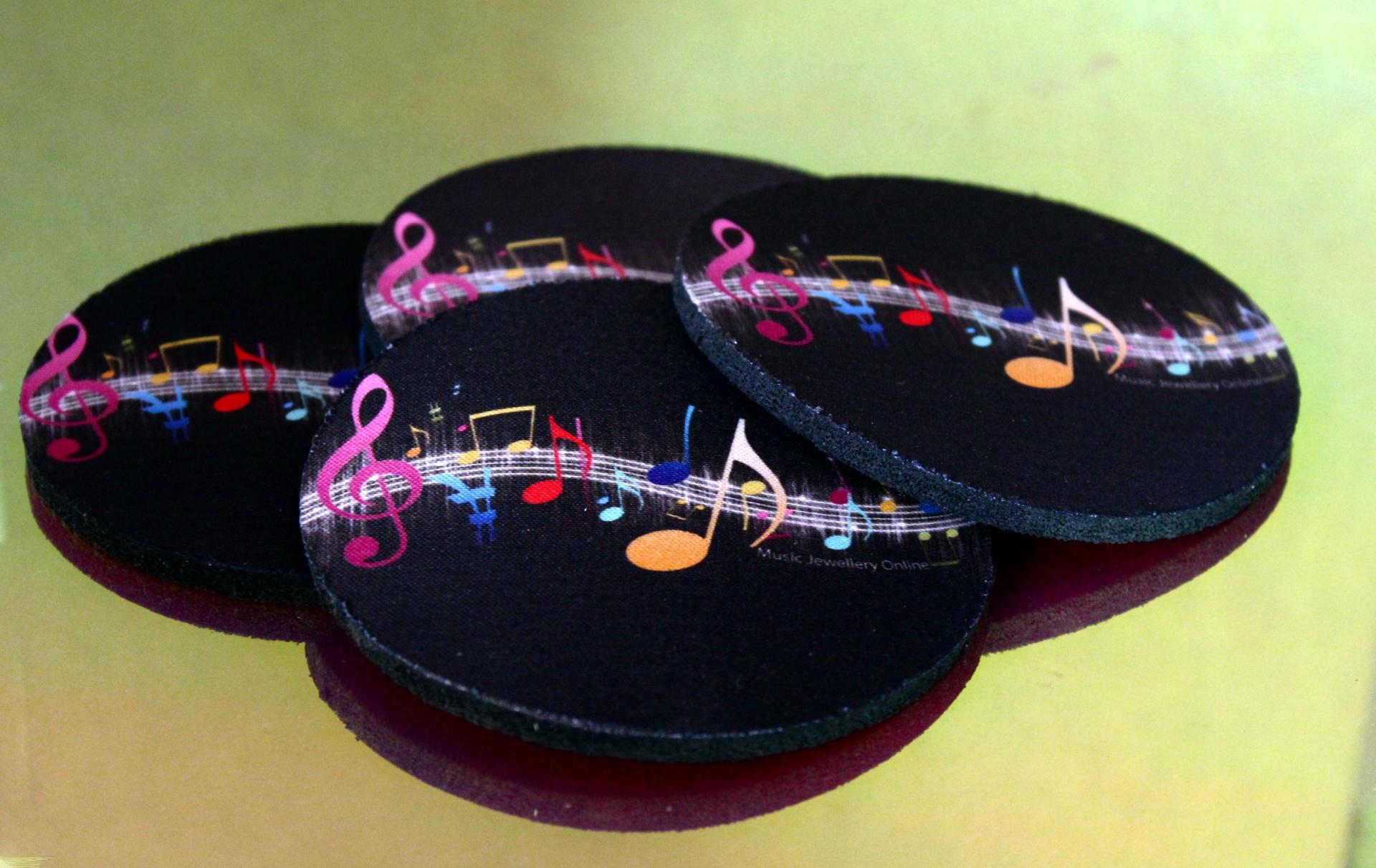 Music Coasters - Colourful Abstract Music Theme