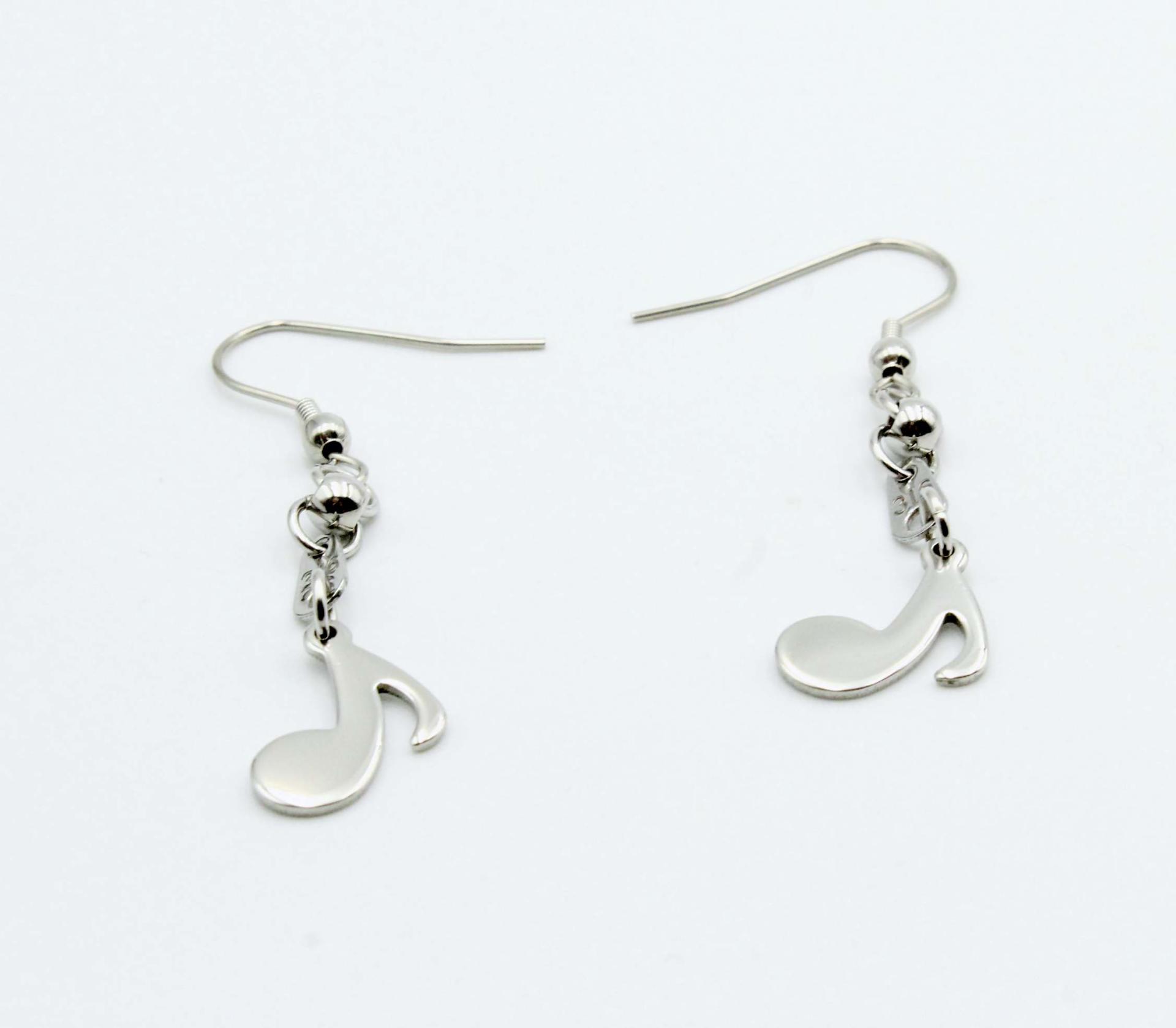 Music Note Drop Earrings Eighth Note (Quaver) 