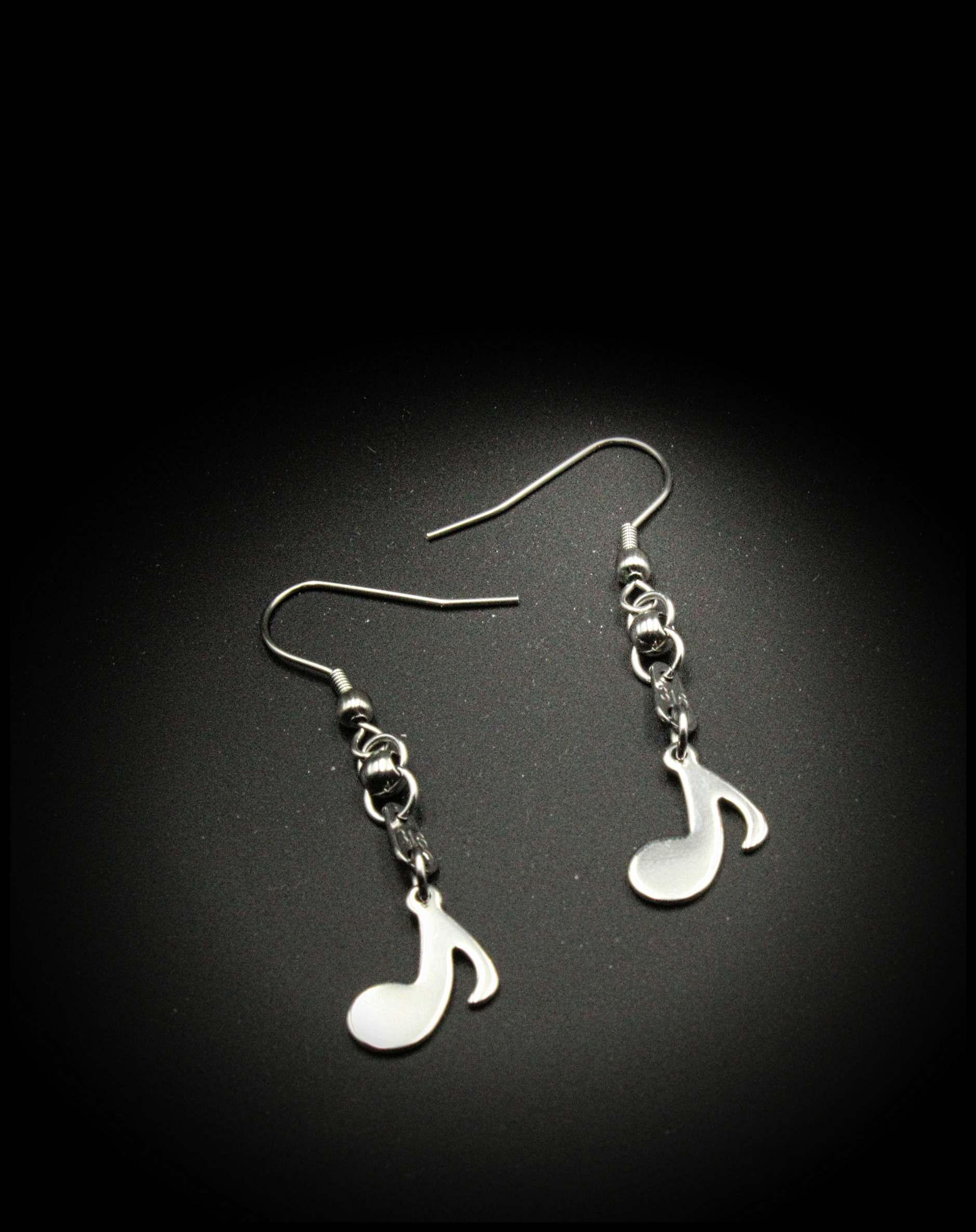 Music Note Drop Earrings Eighth Note (Quaver)