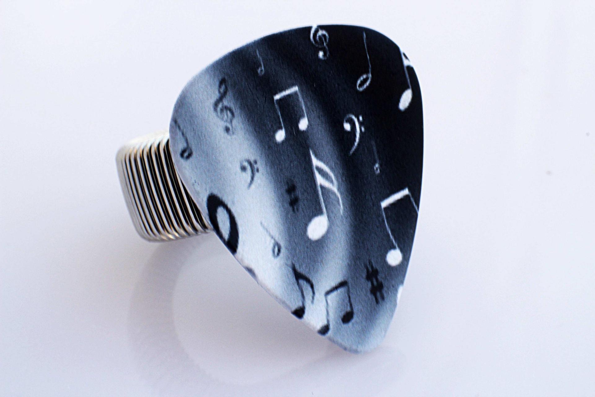 Music Note Guitar Pick Jewellery Set - "Night & Day Notes" Design