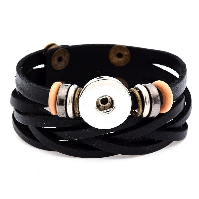 Leather Multilayer Bracelet with Music Snap Buttons