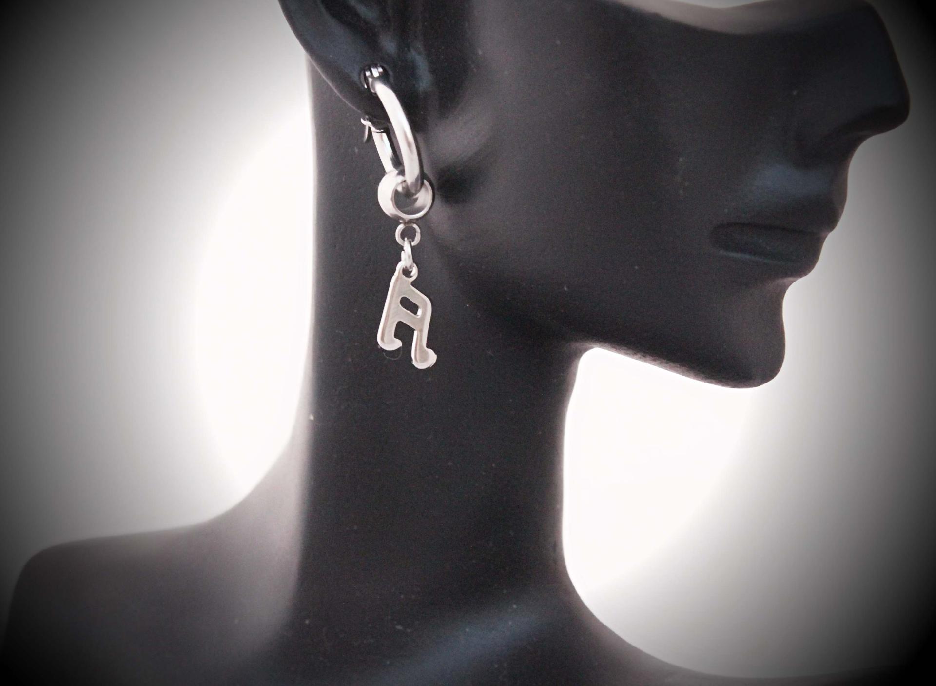 Music Note Dangle Earrings In Stainless Steel With Lever Back