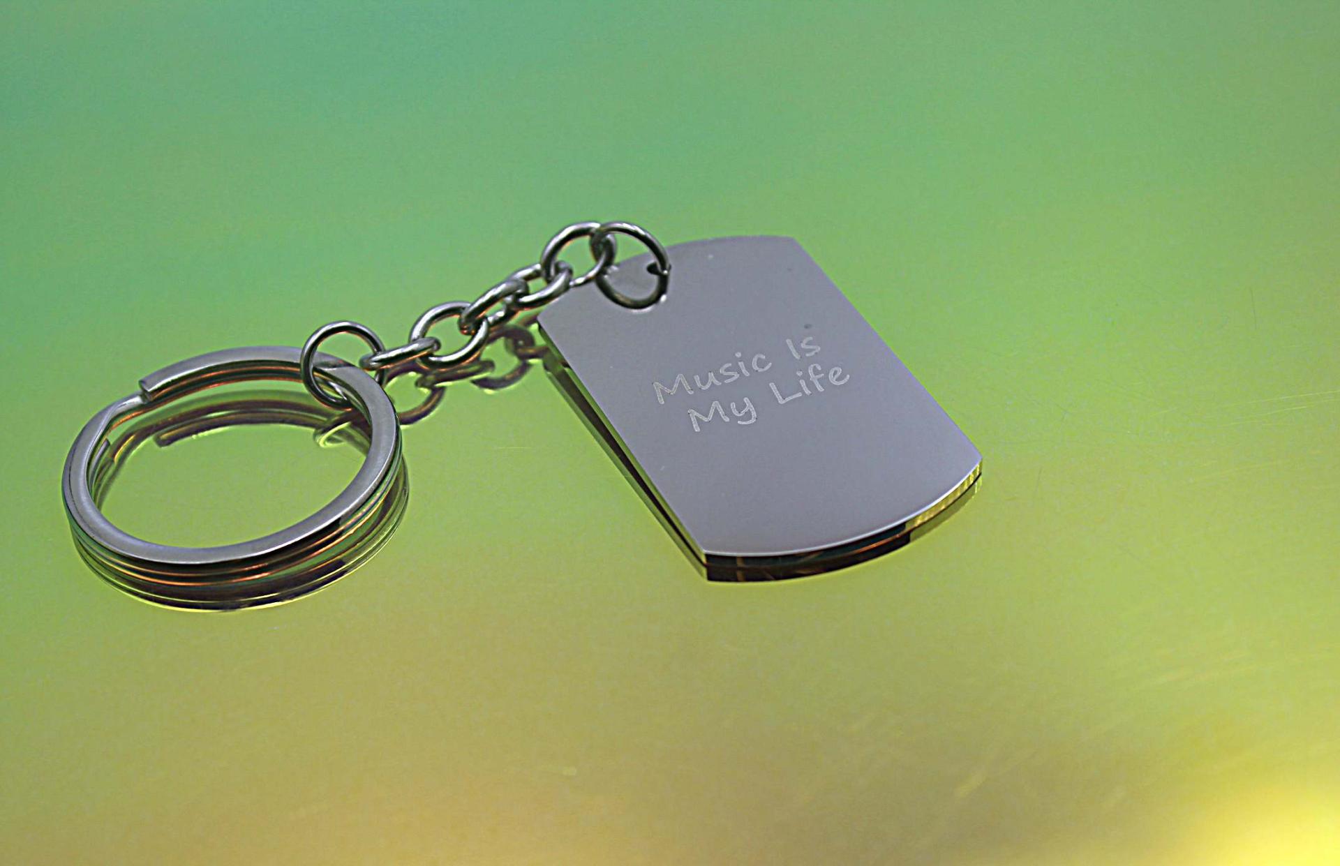 Music Inspirational Quote Keychain / Bag Clip - Music Is My Life