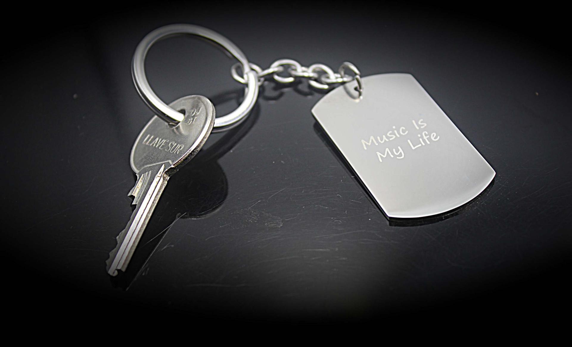 Music Inspirational Quote Keychain / Bag Clip - Music Is My Life