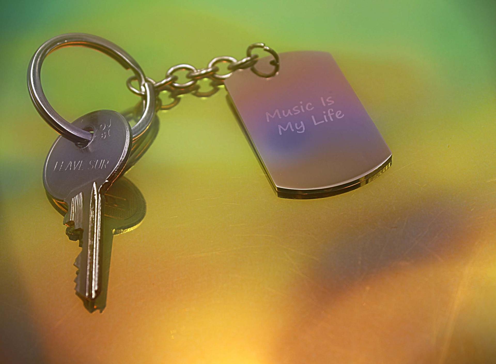 Music Inspirational Quote Keychain / Bag Clip - Music Is My Life