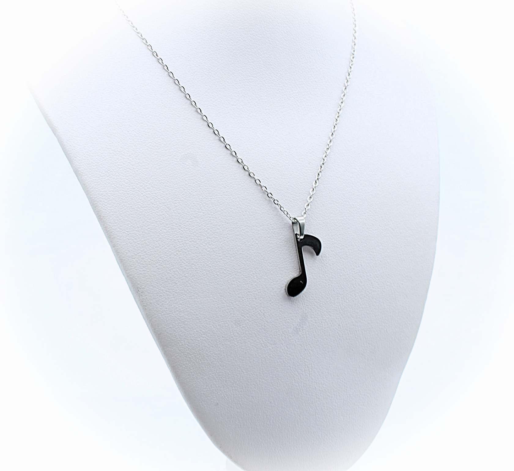 Music Note Quaver Necklace in Stainless Steel