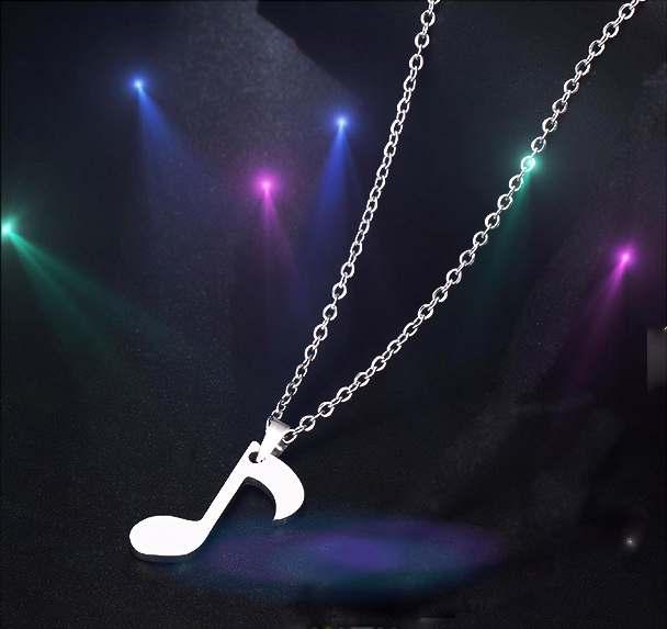 Music Note Quaver Necklace in Stainless Steel