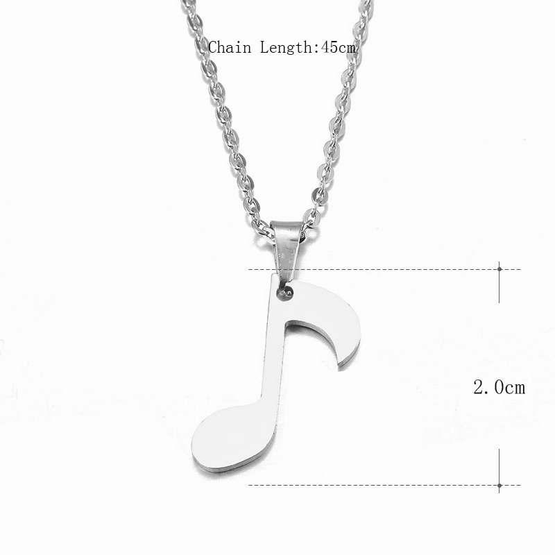 Music Note Quaver Necklace in Stainless Steel