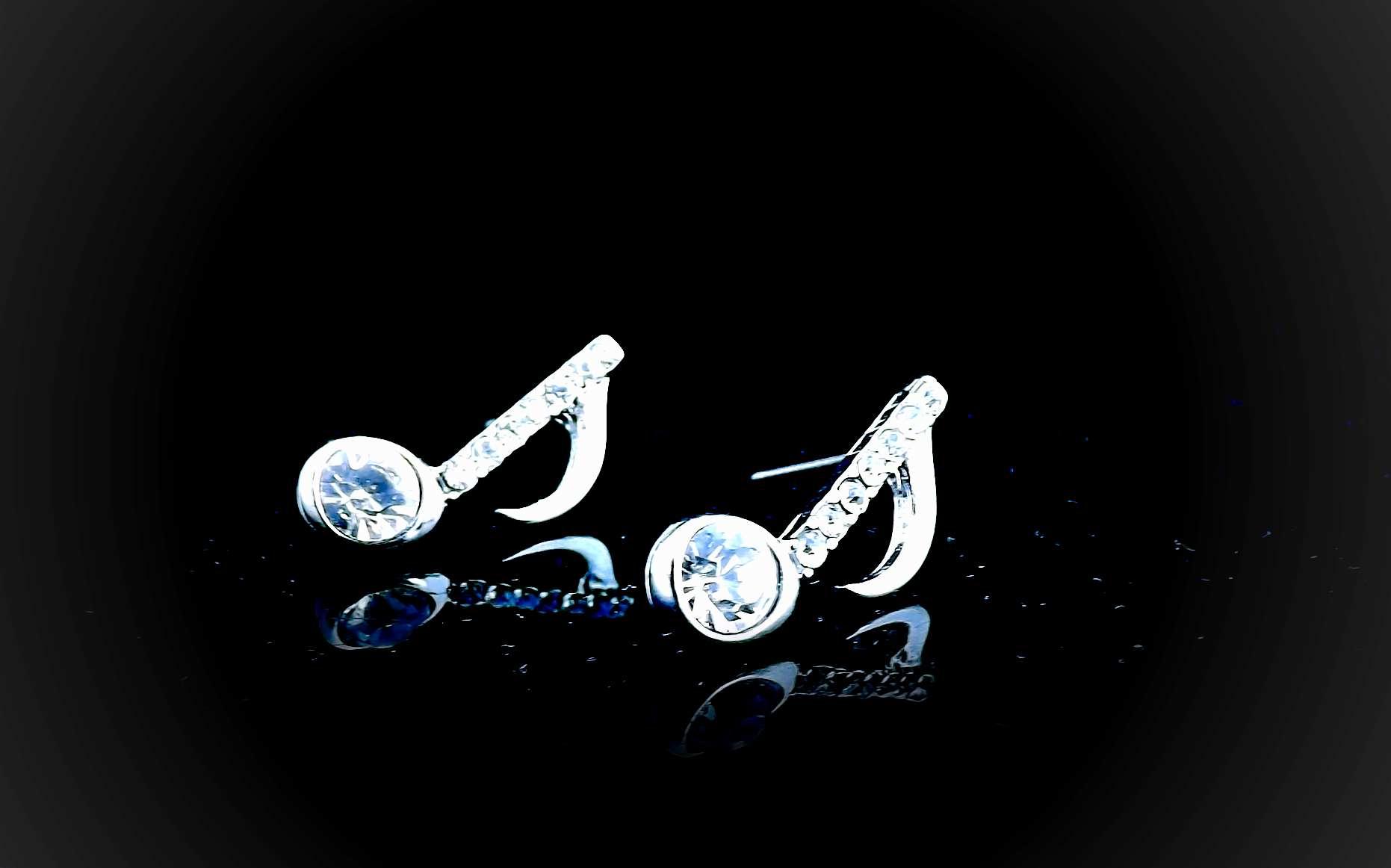 Music Notes With Crystal Stone Earrings