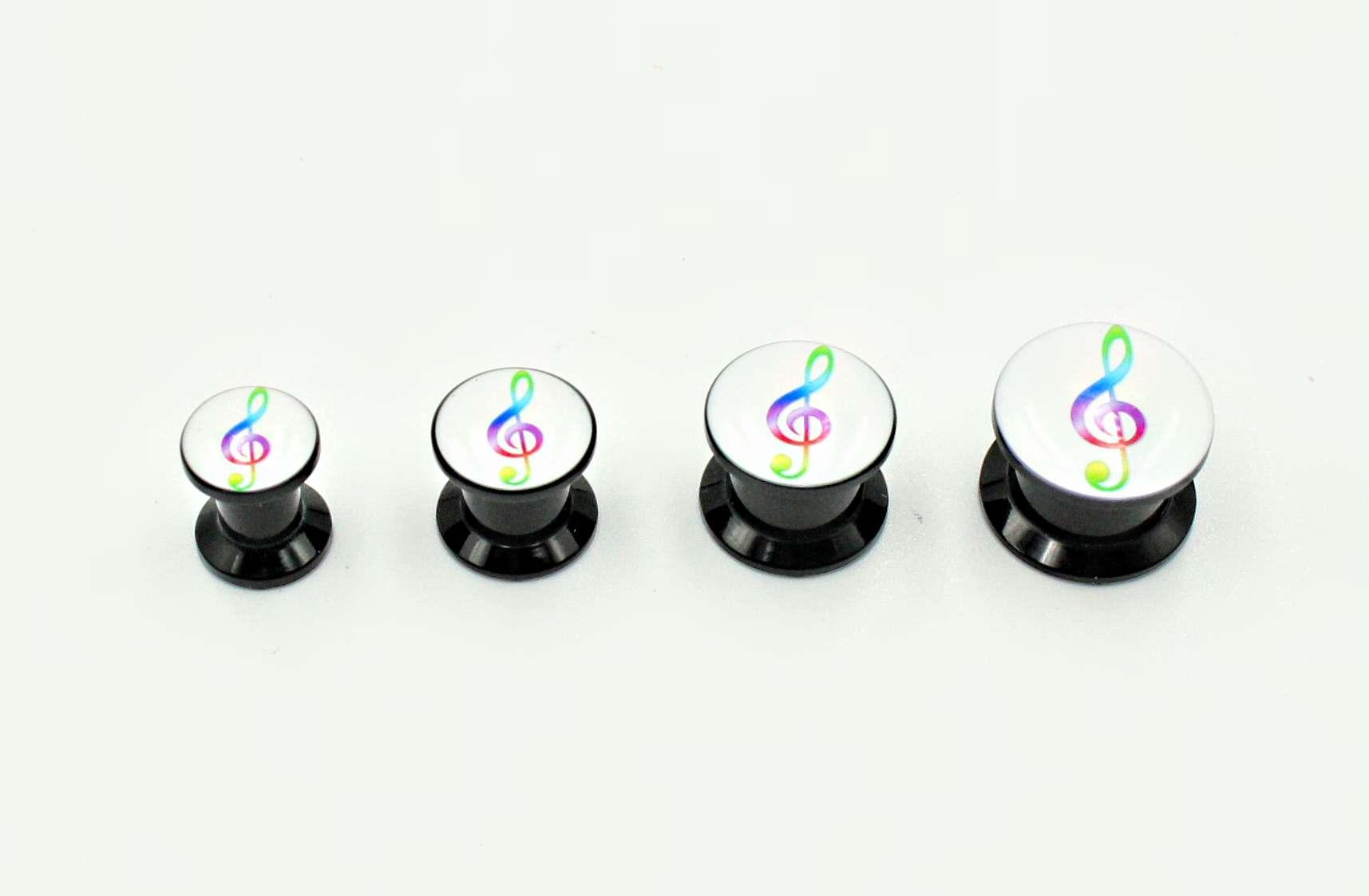 Music Note Ear Plug  Expander Tunnel Colourful