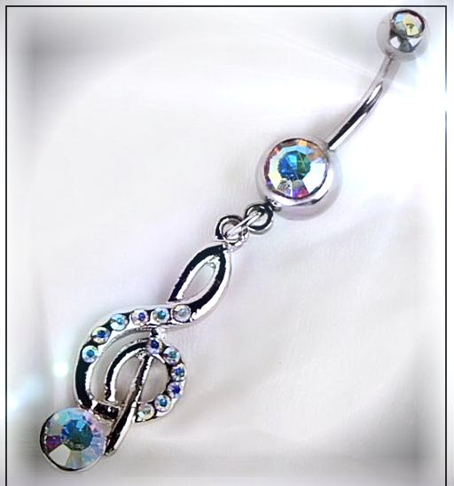 Navel Ring With Treble Clef