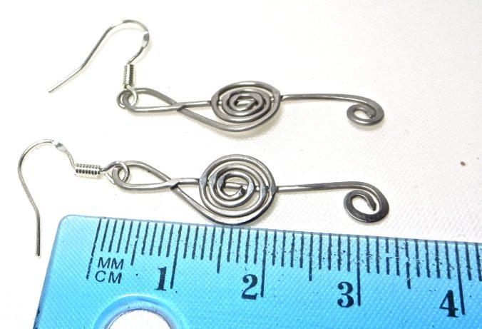 Treble Clef Earrings Hammered & Polished