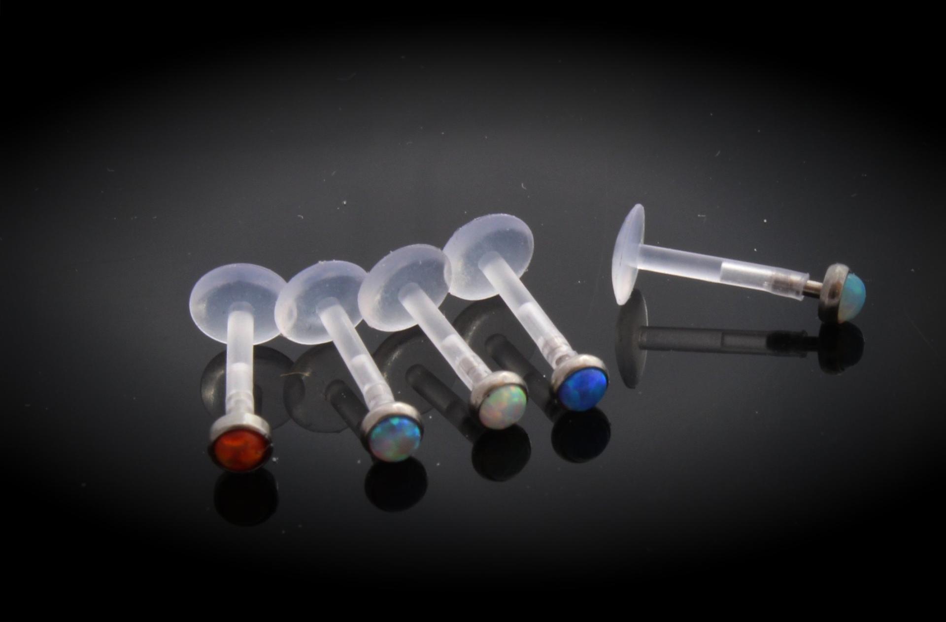Opal Bioplast Flexible Labret Ear/Tragus/Monroe Stud