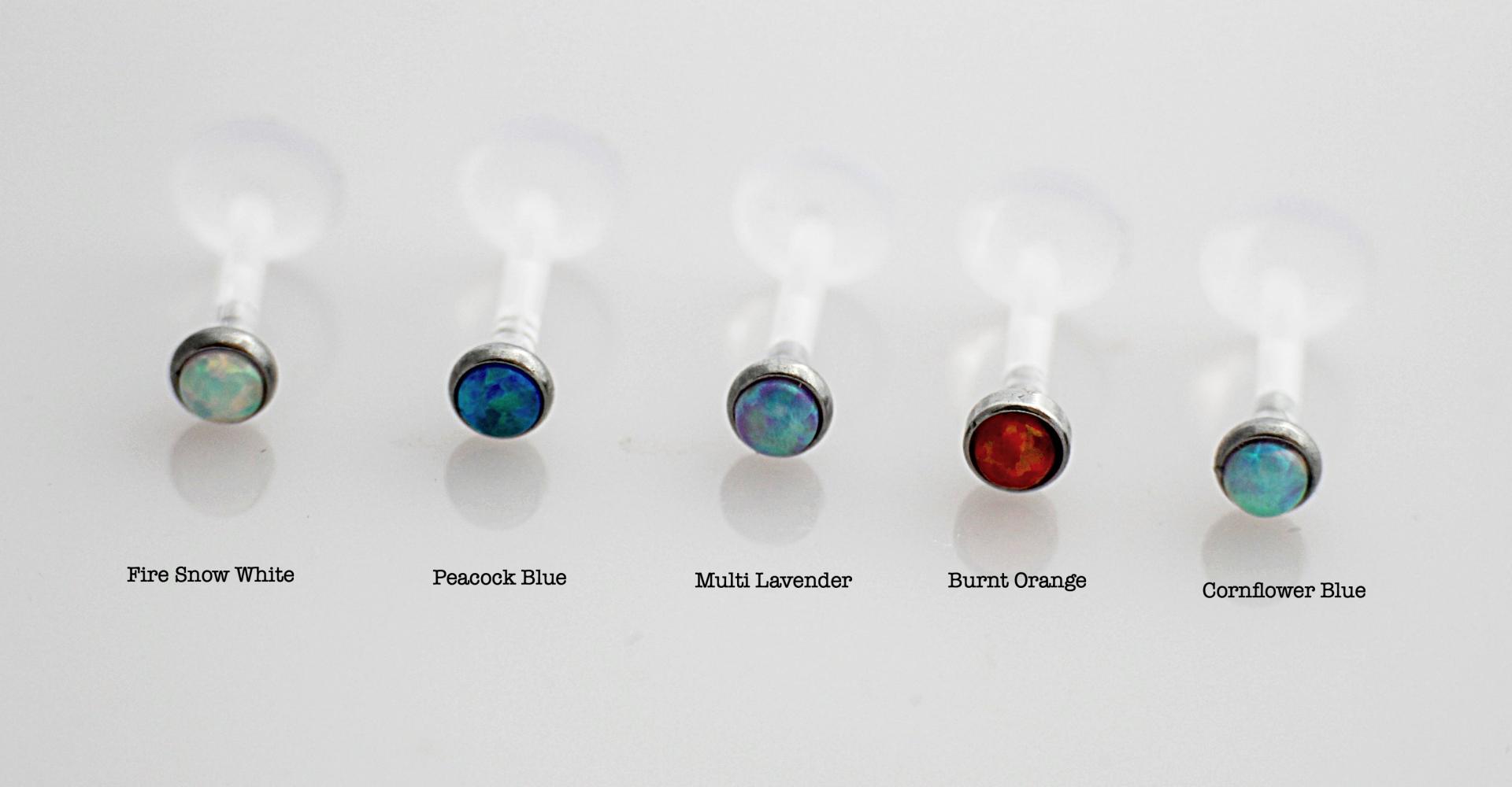 Opal Bioplast Flexible Labret Ear/Tragus/Monroe