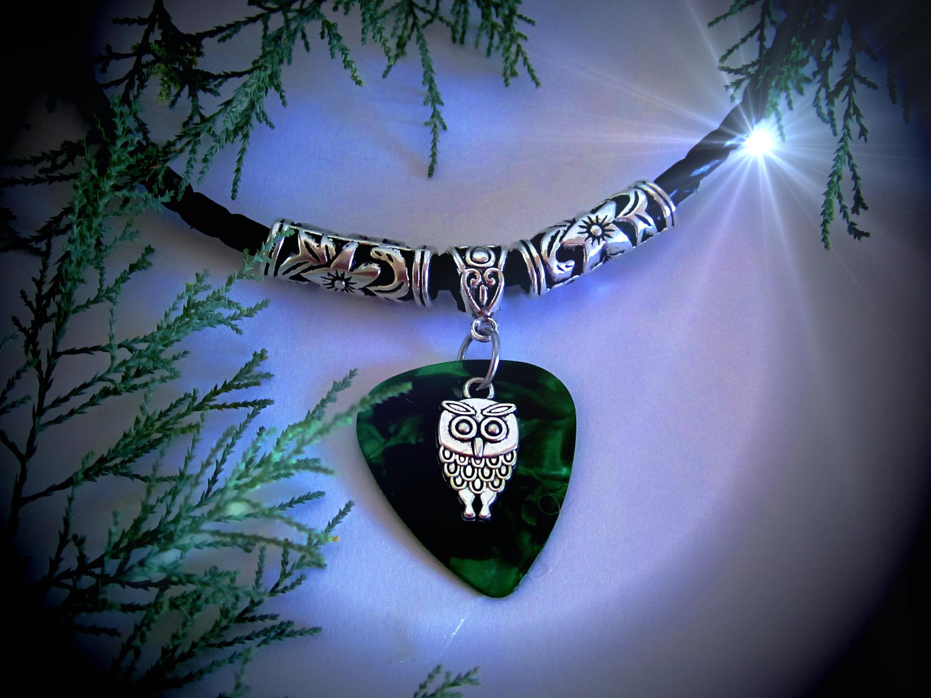 Owl Necklace & Choker on Guitar Pick