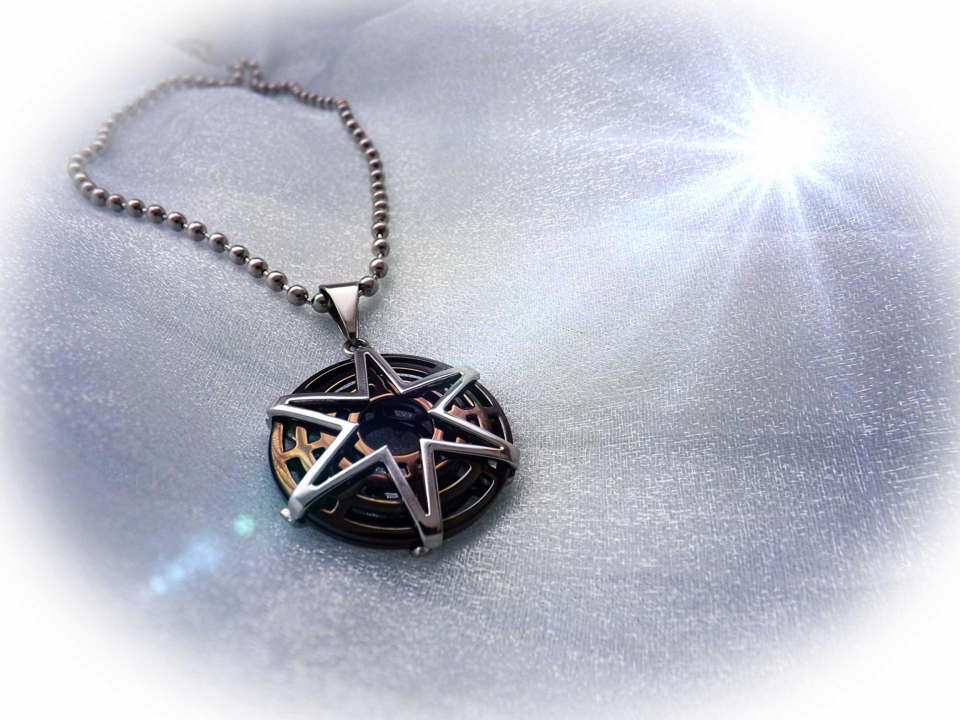 Paloma Star Circle Pendant in Stainless Steel- Customise This!