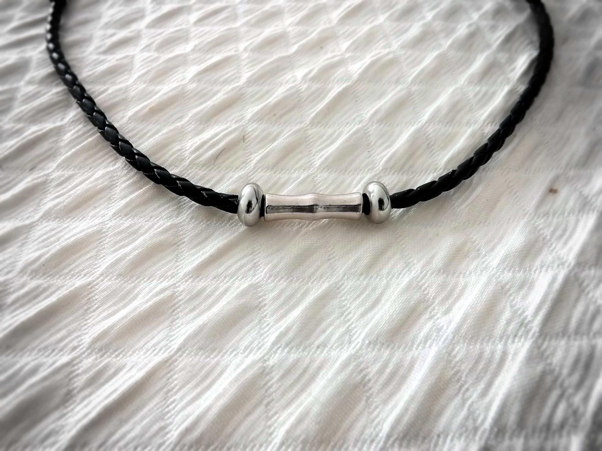 Leather and Steel Tube Chokers