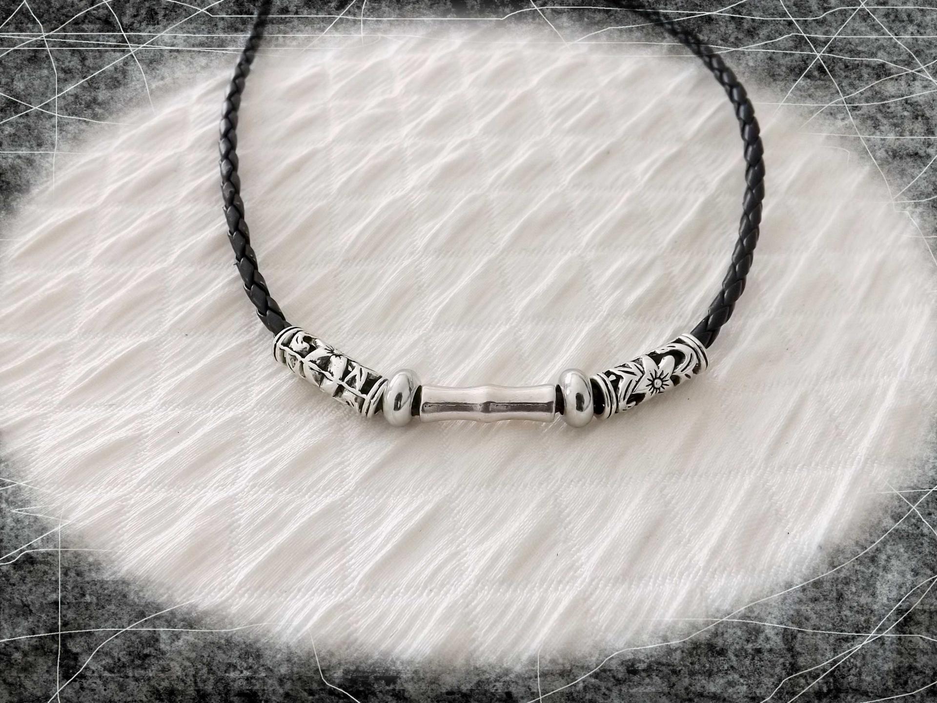 Leather and Steel Tube Chokers