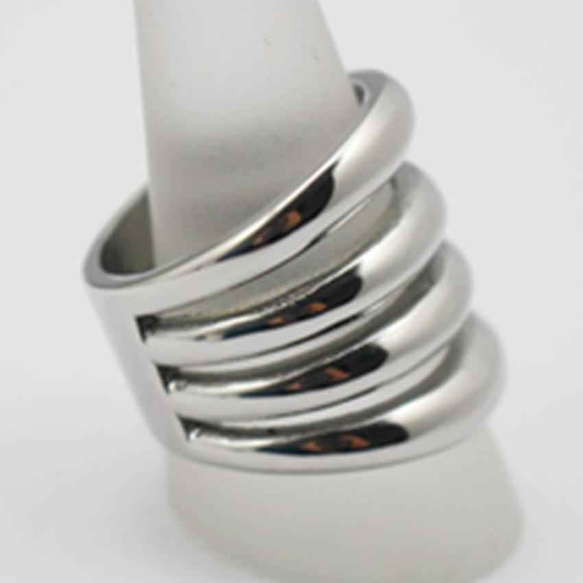 Wide Punk Style Statement Ring - Stainless Steel