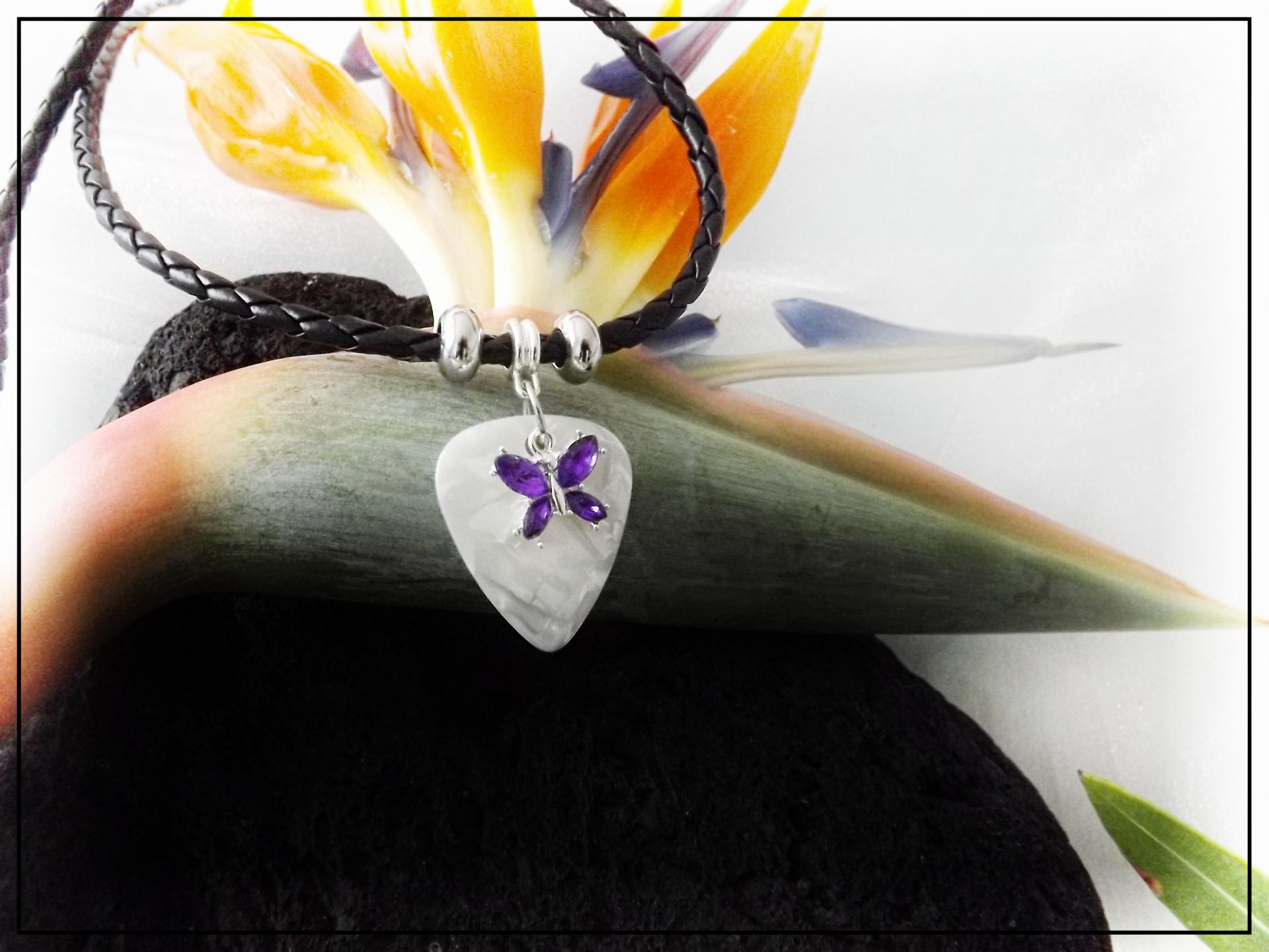 Butterfly Necklace Choker - Guitar Pick Style