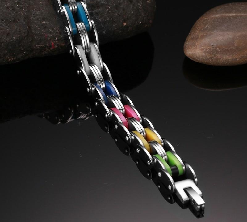 Stainless Steel Rainbow Link Bracelet