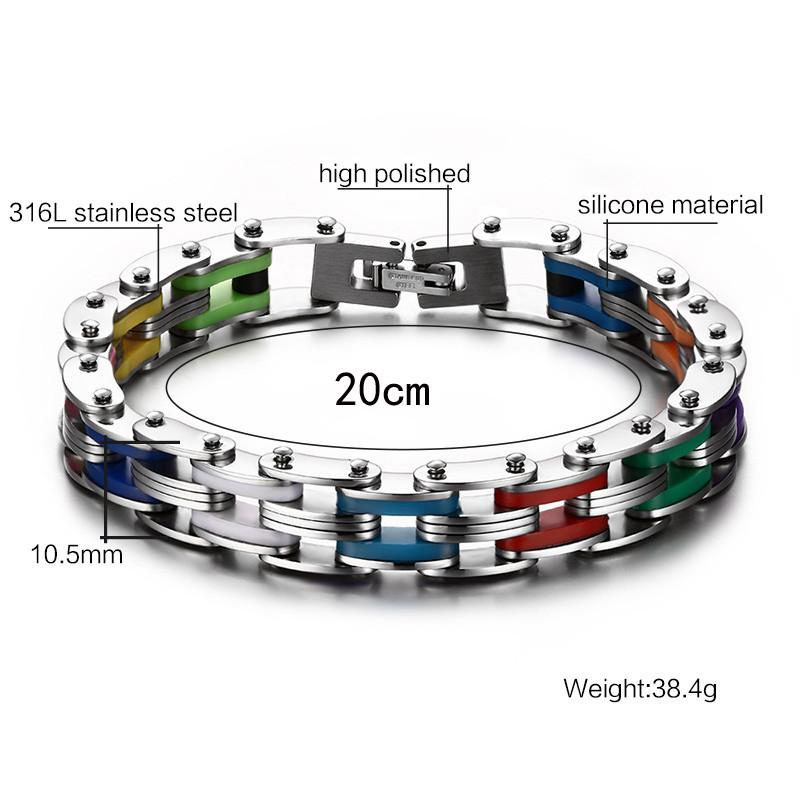 Stainless Steel Rainbow Link Bracelet