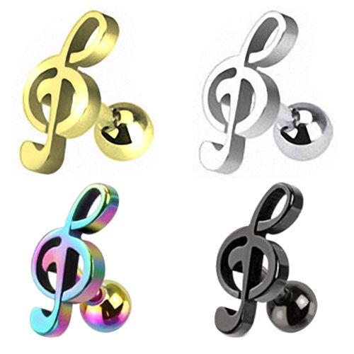 Treble Clef Music Note Tragus/Helix Cartilage Ear Ring Piercing Stud