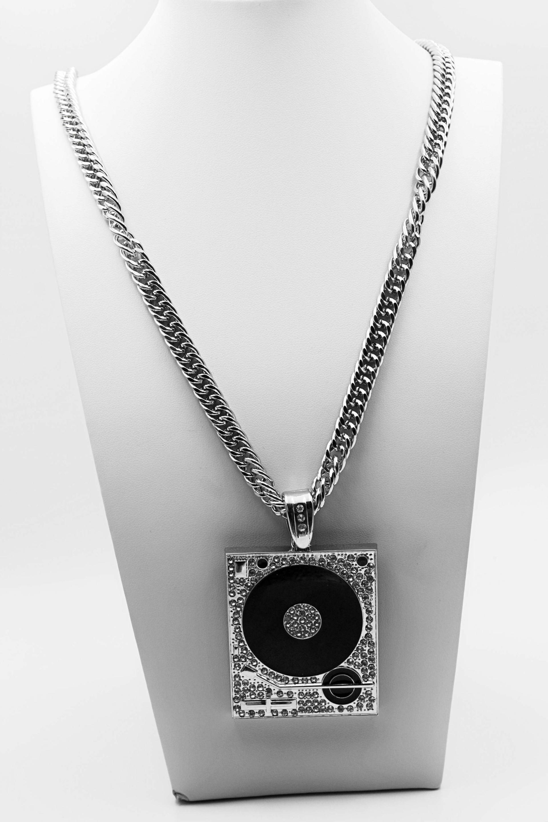 Hip Hop Iced Out Record Deck Heavy Pendant