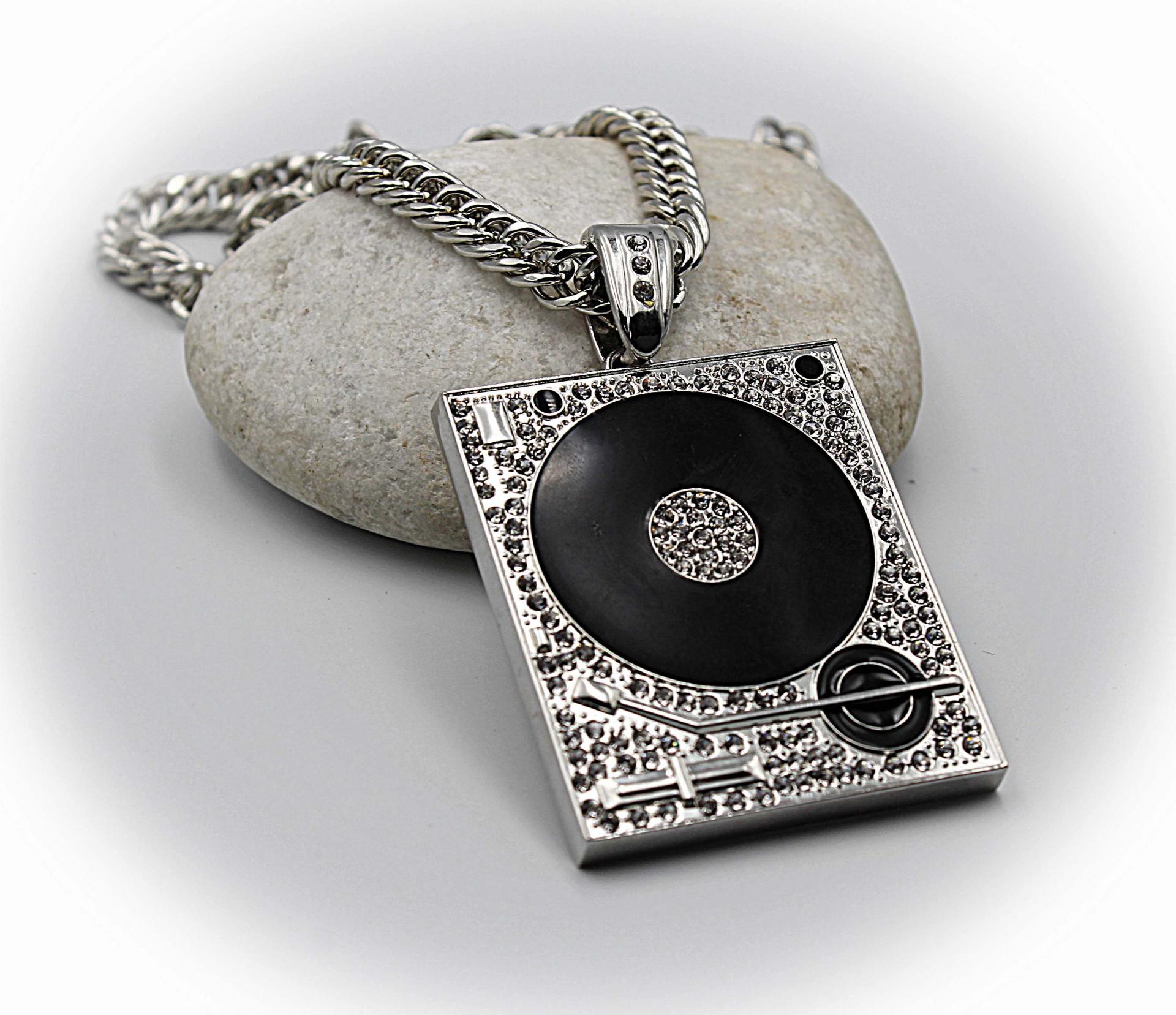 Hip Hop Iced Out Record Deck Heavy Pendant